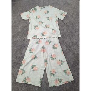 Vintage Matter of Degrees Pajama Set Womens Large Floral Sleepwear 1980s 1990s